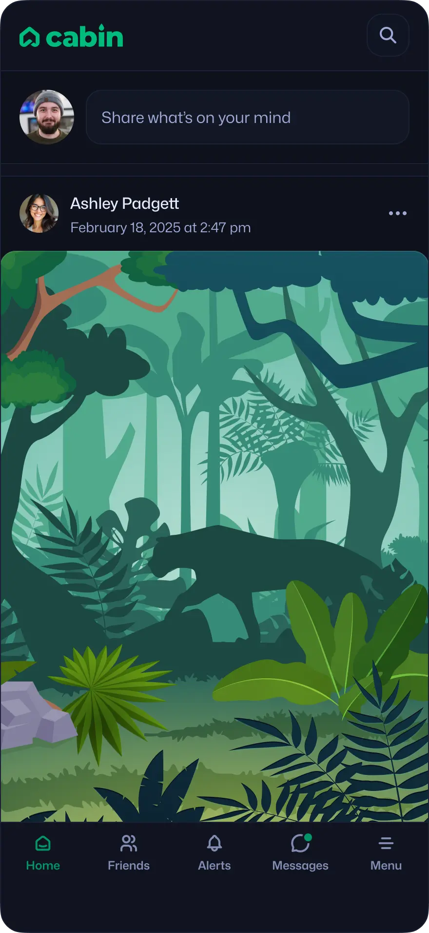 A preview of Cabin's user interface